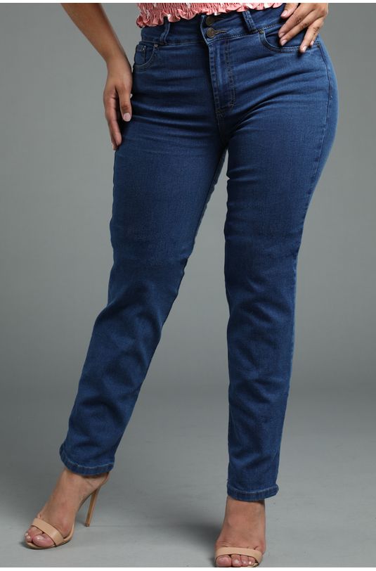 Jeans Para Mujer Skinny Tiro Alto Azul Oscuro 1617