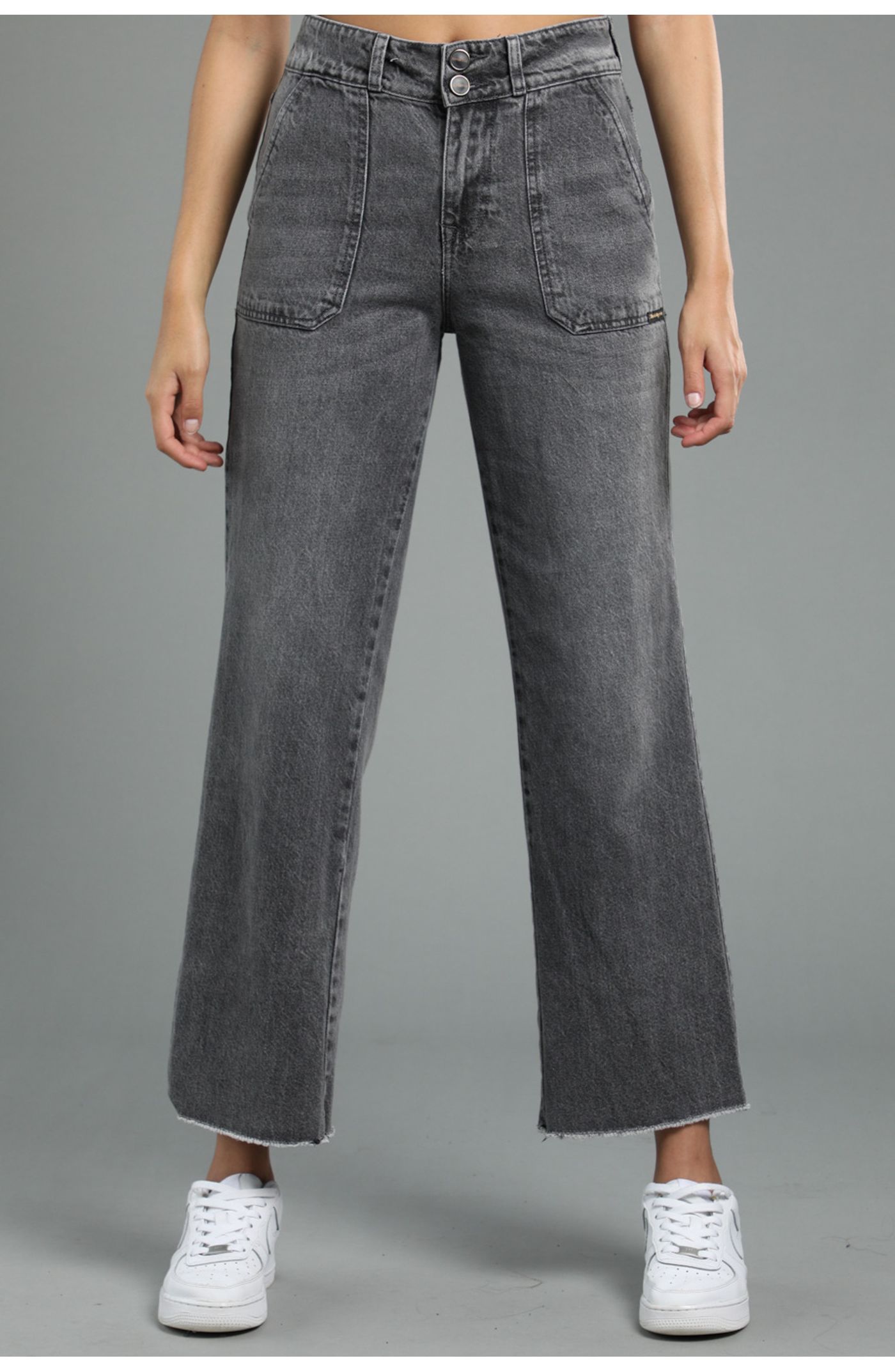 Jeans Skinny Gris Tiro Alto | Cuidado con el Perro